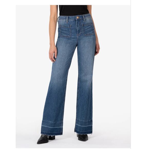 Kut From the Kloth Goldie High‎ Rise Super Flare Patch Pockets size 8 - Picture 1 of 9
